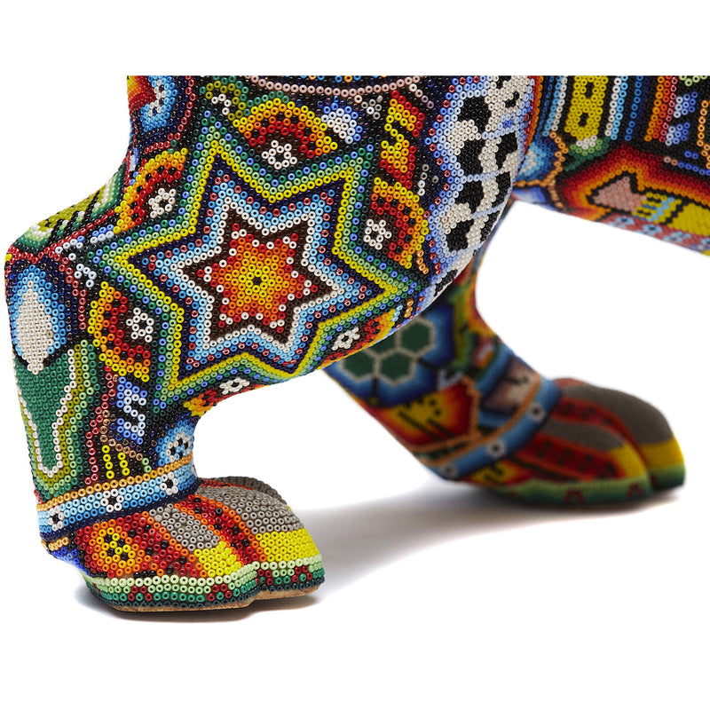 Leon - Lion - Hand Beaded - Mexican Huichol Art - Mexican Folk Art | Cactus Fine Art