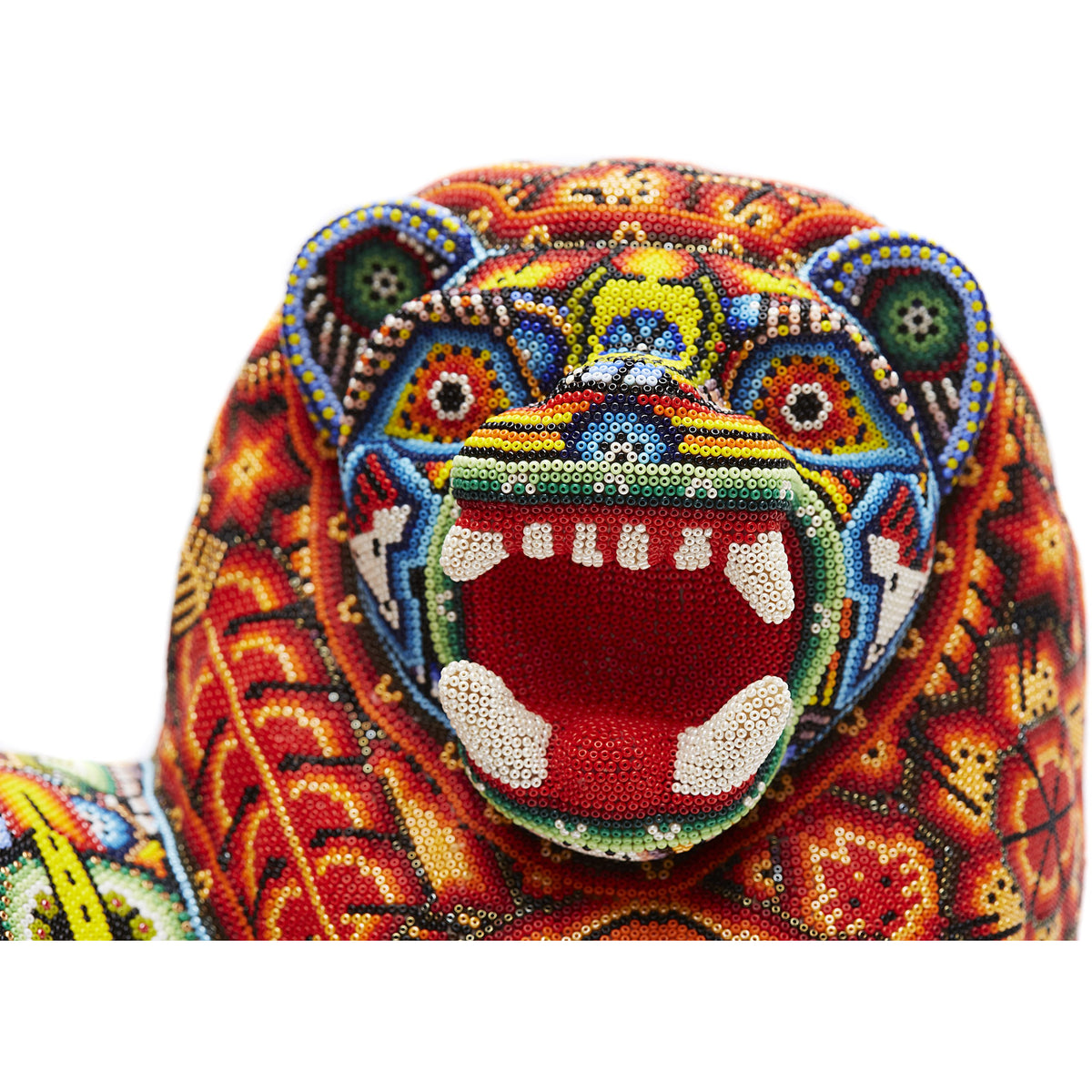 Leon - Lion - Hand Beaded - Mexican Huichol Art - Mexican Folk Art | Cactus Fine Art