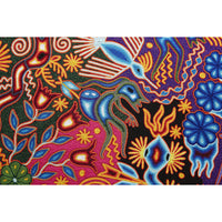 Huichol Indian "Nierika" -  Multicolor Yarn Painting - Mexican Huichol Art - Mexican Folk Art | Cactus Fine Art