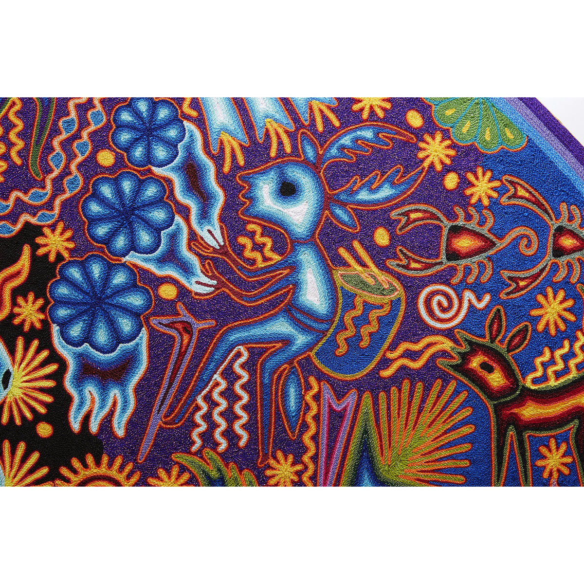Huichol Indian "Nierika" -  Multicolor Yarn Painting - Mexican Huichol Art - Mexican Folk Art | Cactus Fine Art