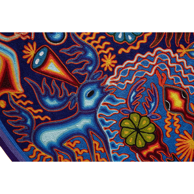 Huichol Indian "Nierika" -  Multicolor Yarn Painting - Mexican Huichol Art - Mexican Folk Art | Cactus Fine Art