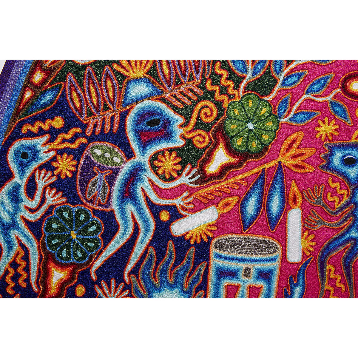 Huichol Indian "Nierika" -  Multicolor Yarn Painting - Mexican Huichol Art - Mexican Folk Art | Cactus Fine Art