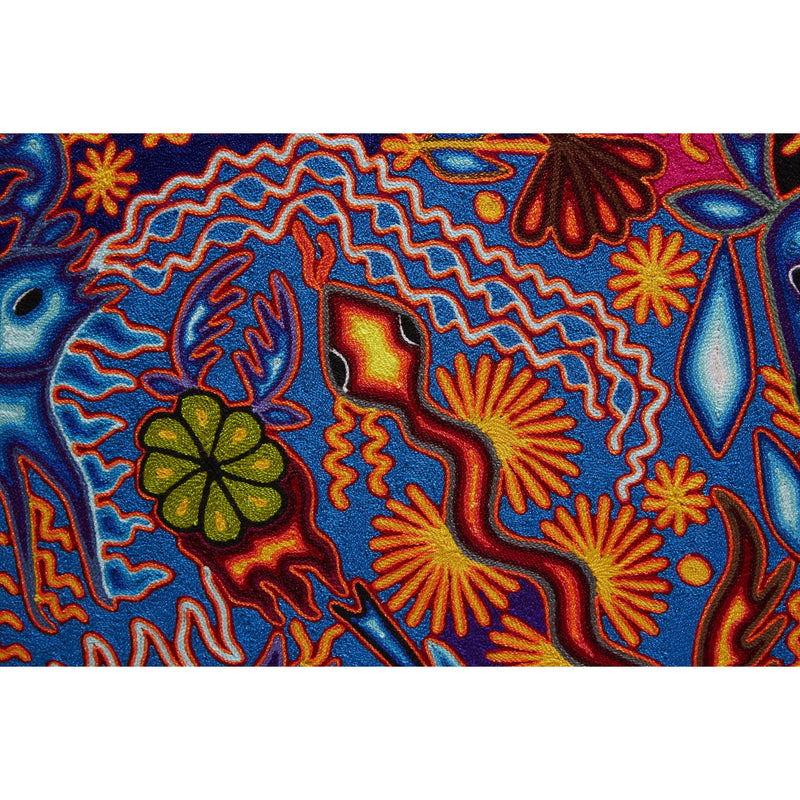 Huichol Indian "Nierika" -  Multicolor Yarn Painting - Mexican Huichol Art - Mexican Folk Art | Cactus Fine Art