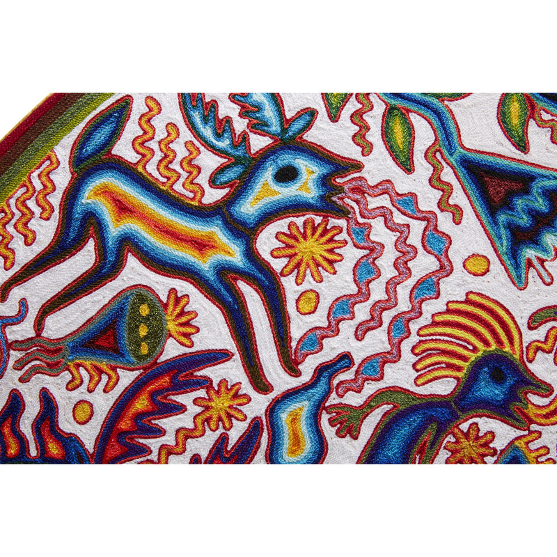 Huichol Indian "Tatewari" -  Multicolor Yarn Painting - Mexican Huichol Art - Mexican Folk Art | Cactus Fine Art