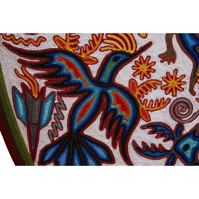 Huichol Indian "Tatewari" -  Multicolor Yarn Painting - Mexican Huichol Art - Mexican Folk Art | Cactus Fine Art