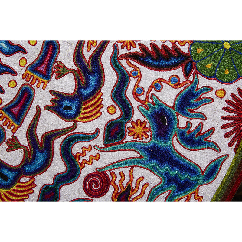 Huichol Indian "Tatewari" -  Multicolor Yarn Painting - Mexican Huichol Art - Mexican Folk Art | Cactus Fine Art
