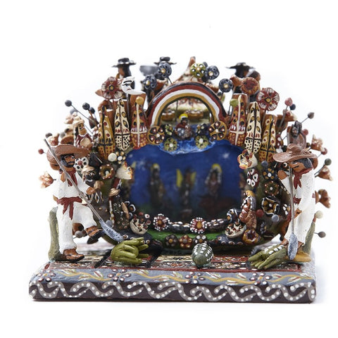 Nacimiento en una Calabaza / Ceramics Mexican Folk Art Miniature Nativity