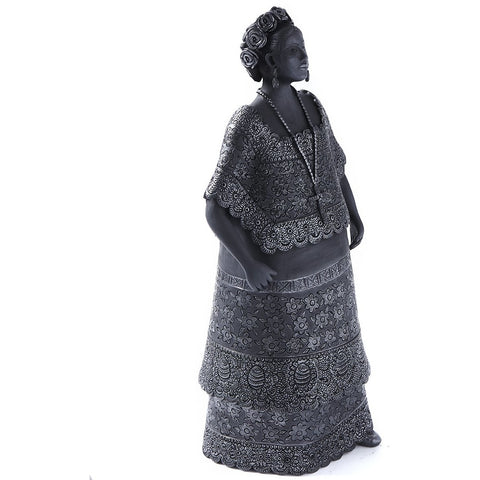 Traje Yucatan / Ceramics Black Clay Mexican Folk Art