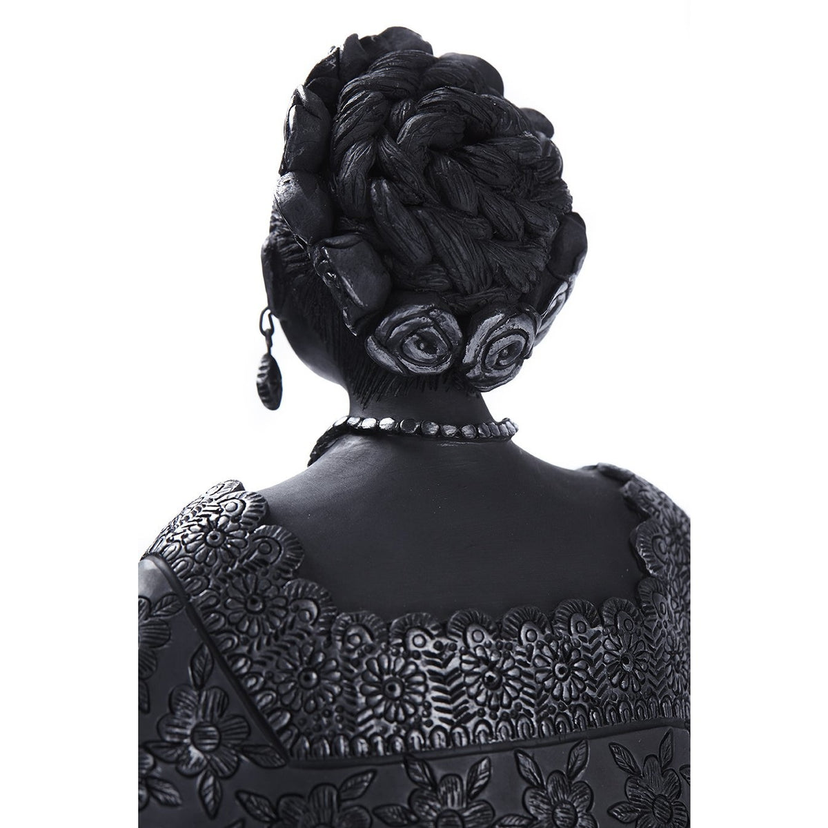 Traje Yucatan / Ceramics Black Clay Mexican Folk Art