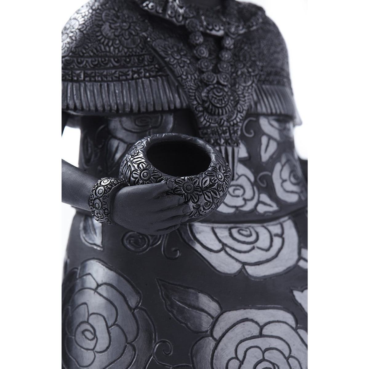 Traje Tehuantepec-Oaxaca / Ceramics Black Clay Mexican Folk Art