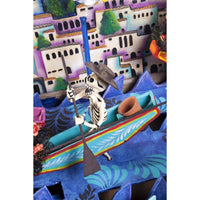 Pescadores en Dia de Muertos / Mexican Mechanical Folk Art Carton Sculpture
