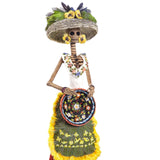 Catrina Dia de Muertos / Mexican Folk Art Sculpture Featherwork and Ceramics