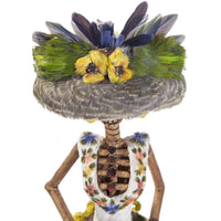 Catrina Dia de Muertos / Mexican Folk Art Sculpture Featherwork and Ceramics