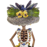 Catrina Dia de Muertos / Mexican Folk Art Sculpture Featherwork and Ceramics