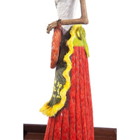 Catrina Dia de Muertos / Mexican Folk Art Sculpture Featherwork and Ceramics