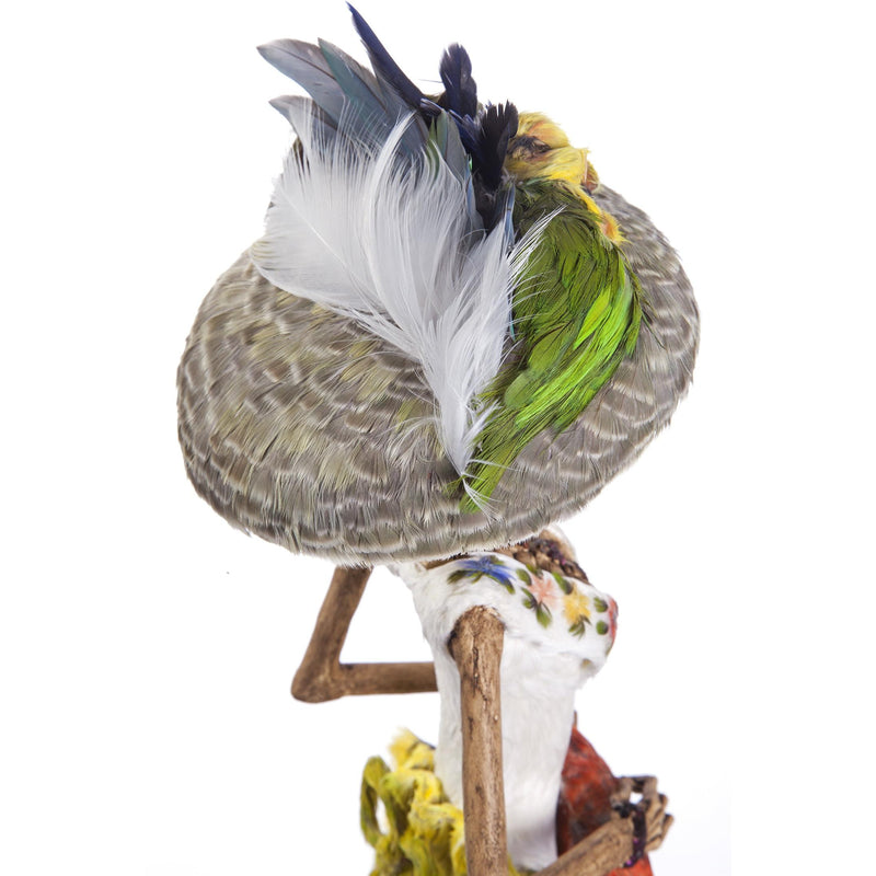 Catrina Dia de Muertos / Mexican Folk Art Sculpture Featherwork and Ceramics