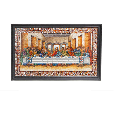 La Ultima Cena Colonial / Mexican Folk Art Inlay Nacre Frame