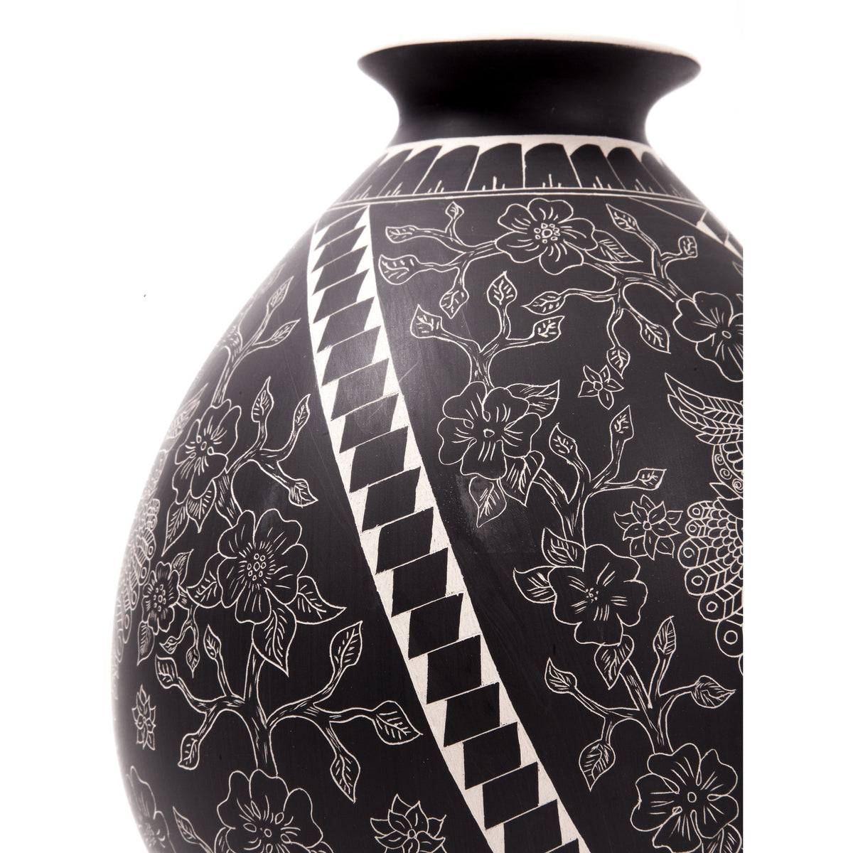 Vasija Buhos / Ceramics Mexican Folk Art Mata Ortiz