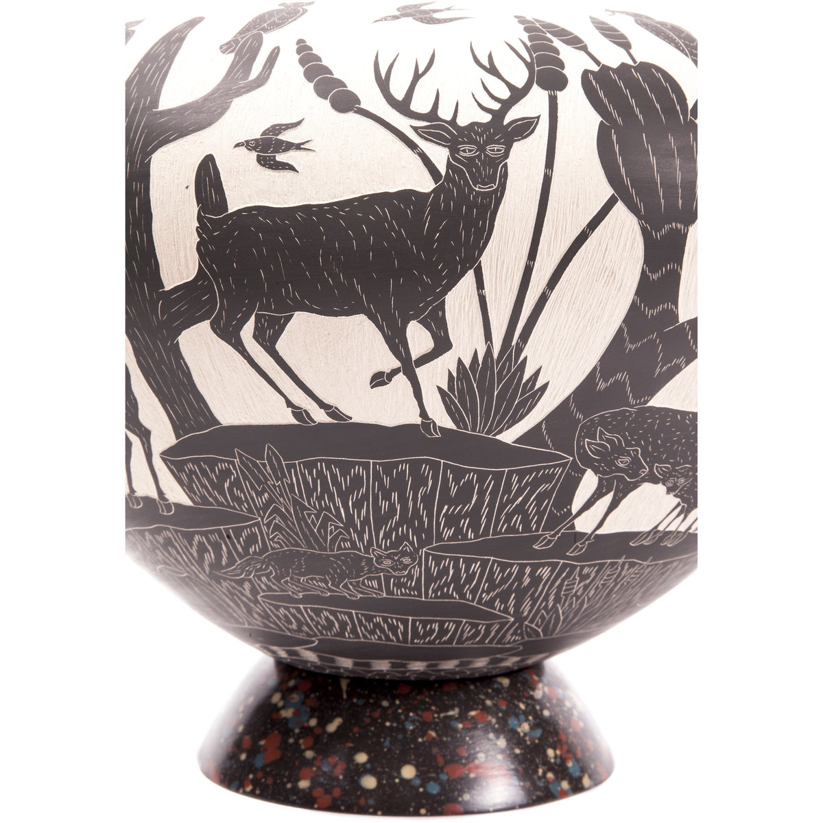 Vasija Blanco y Negro / Ceramics Mexican Folk Art Mata Ortiz