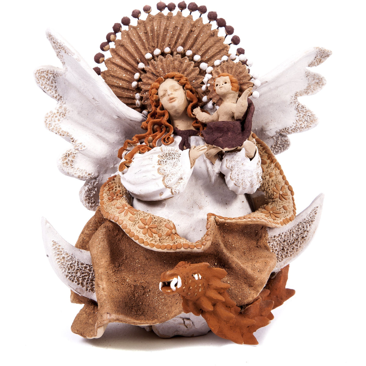 5 Virgenes / Ceramics Mexican Folk Art Clay