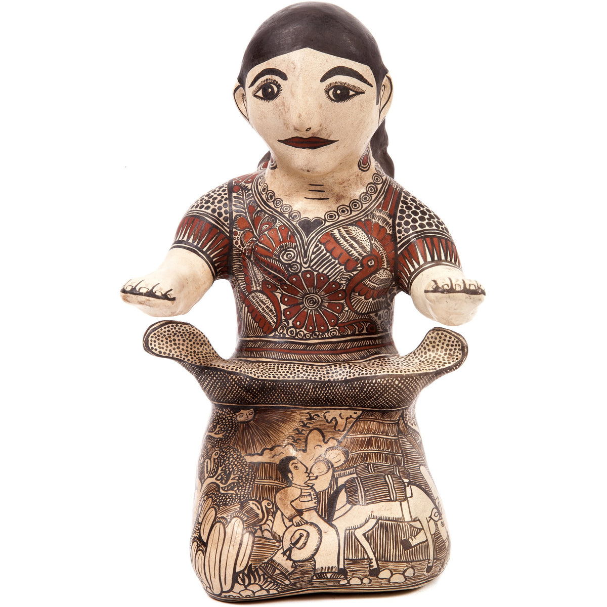 Tejedora Nahuatl / Ceramics Mexican Folk Art Clay