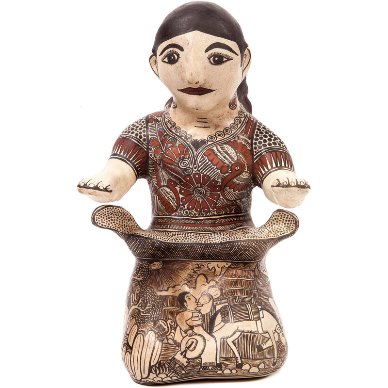 Tejedora Nahuatl / Ceramics Mexican Folk Art Clay