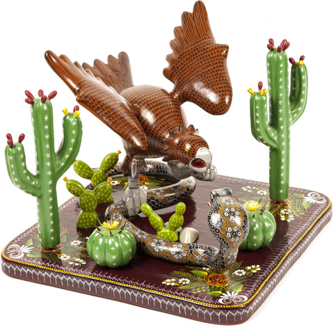 Aguila Real / Woodcarving Lacquer Mexican Folk Art
