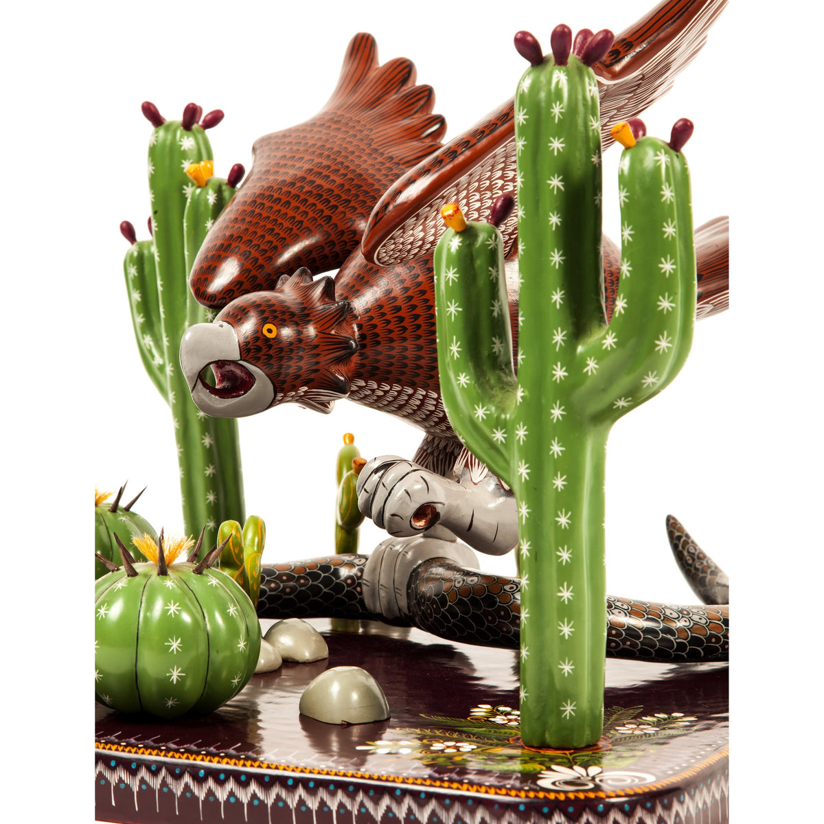 Aguila Real / Woodcarving Lacquer Mexican Folk Art