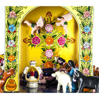 Nacimiento Temalacatzingo / Woodcarving Lacquer Mexican Folk Art Nativity