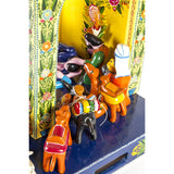 Nacimiento Temalacatzingo / Woodcarving Lacquer Mexican Folk Art Nativity
