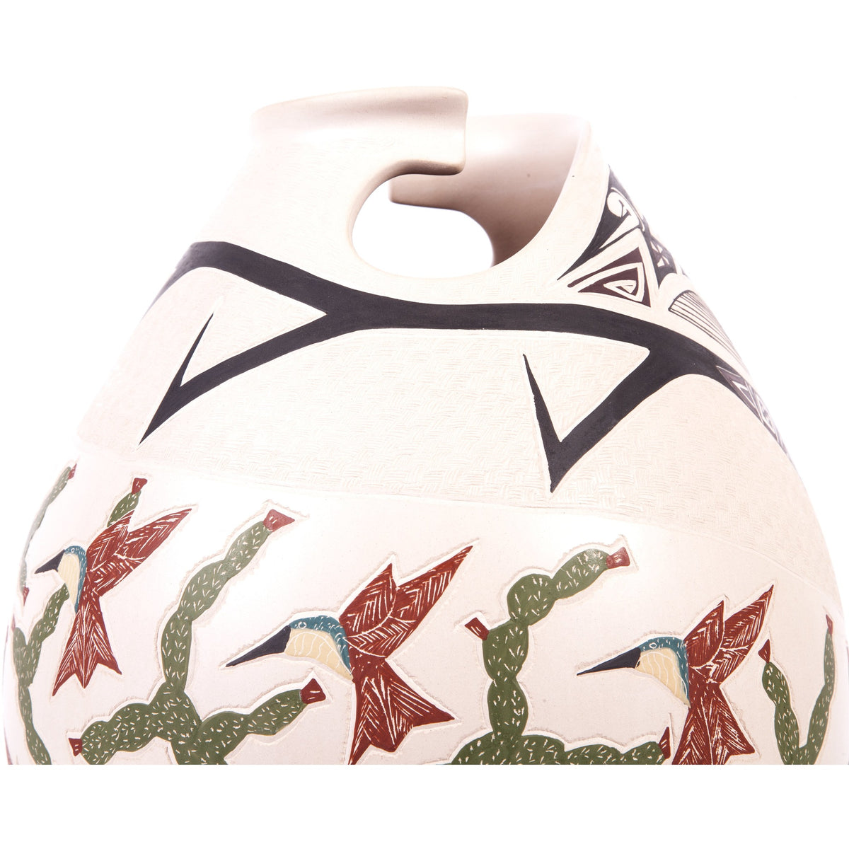 Vasija Cactus / Ceramics Mexican Folk Art Mata Ortiz