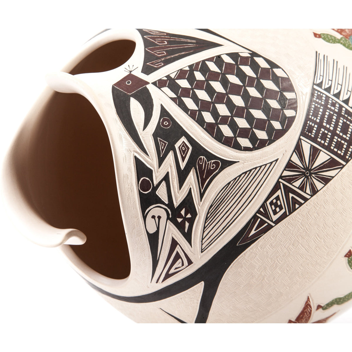 Vasija Cactus / Ceramics Mexican Folk Art Mata Ortiz