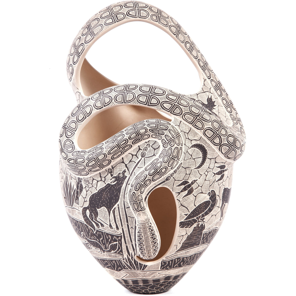 Vasija Serpiente / Ceramics Mexican Folk Art Mata Ortiz
