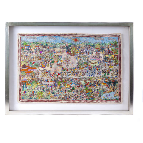 Independencia de Mexico / Amate Paper Mexican Folk Art Painting Frame