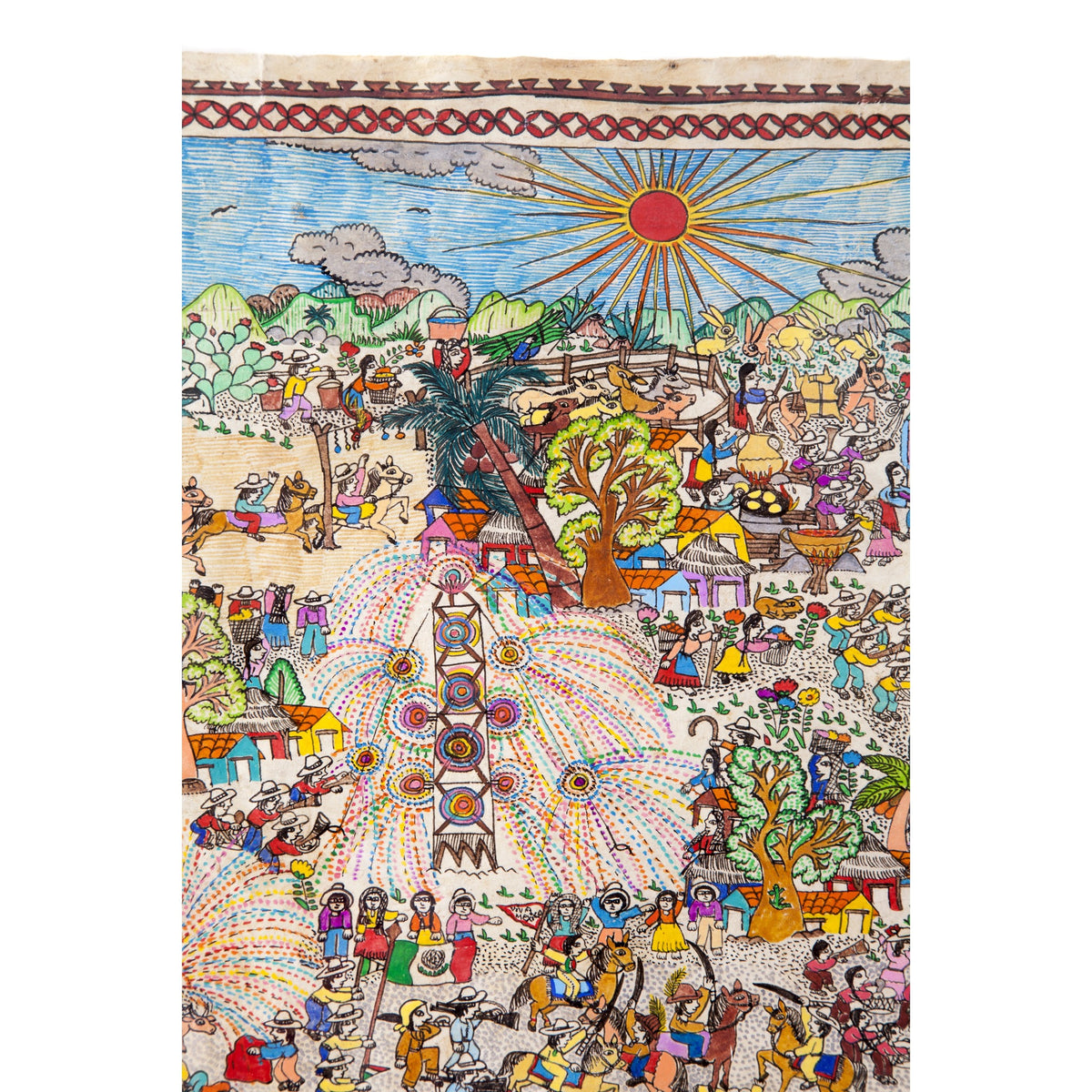Independencia de Mexico / Amate Paper Mexican Folk Art Painting Frame