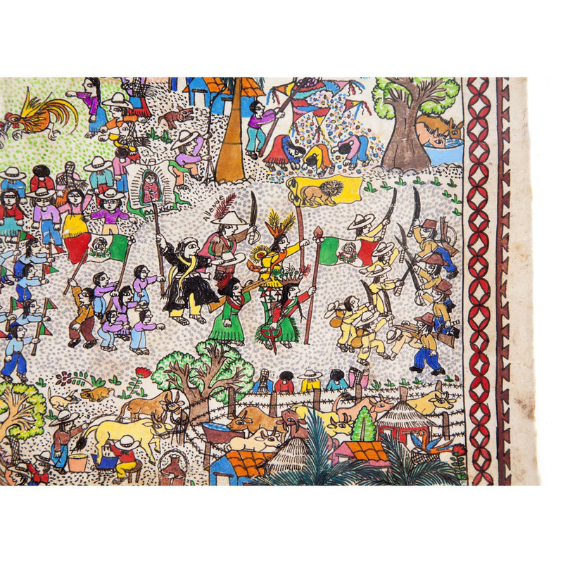 Independencia de Mexico / Amate Paper Mexican Folk Art Painting Frame