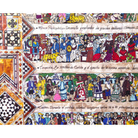 La Historia de Mexico / Mexican Folk Art Featherwork and Inlay Nacre Frame