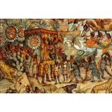 La Conquista de Mexico / Mexican Folk Art Inlay Nacre Frame