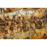La Conquista de Mexico / Mexican Folk Art Inlay Nacre Frame