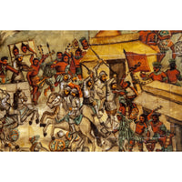 La Conquista de Mexico / Mexican Folk Art Inlay Nacre Frame