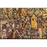 La Conquista de Mexico / Mexican Folk Art Inlay Nacre Frame