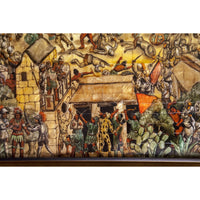 La Conquista de Mexico / Mexican Folk Art Inlay Nacre Frame