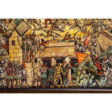 La Conquista de Mexico / Mexican Folk Art Inlay Nacre Frame