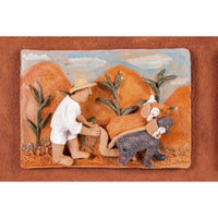 Historia de mi pueblo / Ceramics Mexican Folk Art Clay Frame