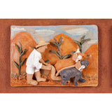 Historia de mi pueblo / Ceramics Mexican Folk Art Clay Frame