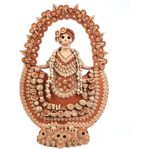 Catrina con Ofrenda de Muertos / Ceramics Mexican Folk Art Clay