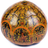Costurero Dorado en Ocre / Lacquer Mexican Folk Art