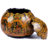 Costurero Dorado en Ocre / Lacquer Mexican Folk Art