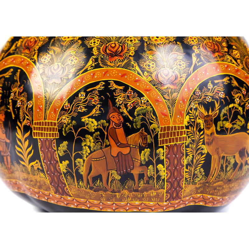 Costurero Dorado en Ocre / Lacquer Mexican Folk Art