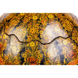 Costurero Dorado en Ocre / Lacquer Mexican Folk Art